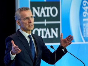 Tổng Thư ký NATO Jens Stoltenberg phát biểu trong một sự kiện ở Pháp hồi tháng 11-2019. Ảnh: AP