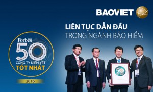 Tập đoàn Bảo Việt (BVH): 5 năm liên tiếp được vinh danh tại ASRA, 9 năm liên tiếp trong Top 50 công ty niêm yết tốt nhất Việt Nam (Forbes)
